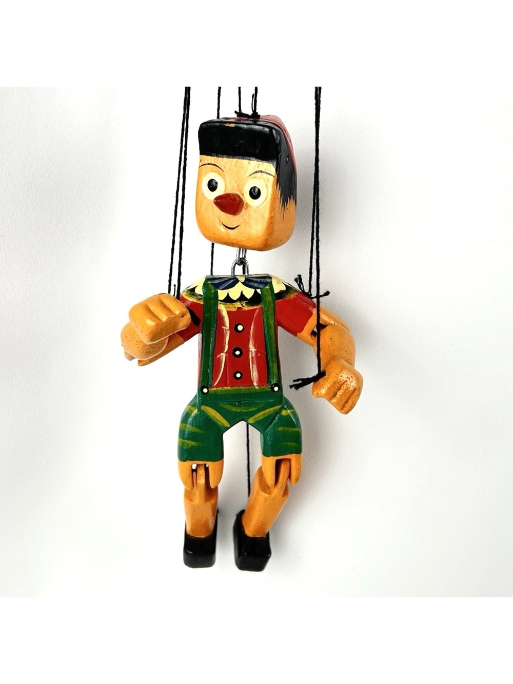 Vintage Pinocchio Marionette Wooden 8” Puppet Hand Made